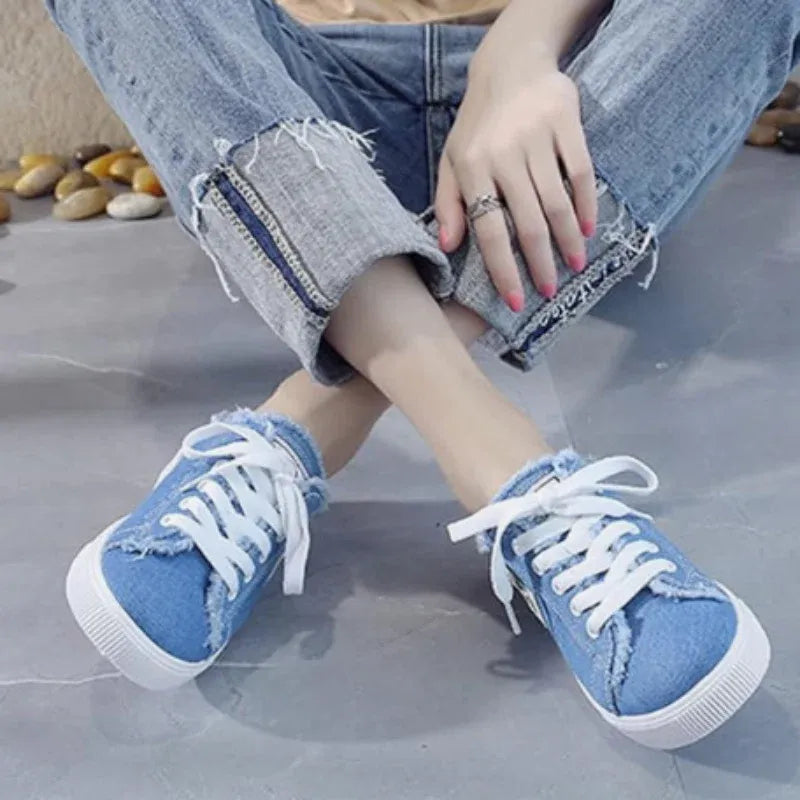 MAYFAIR Frayed Denim Mule Sneakers