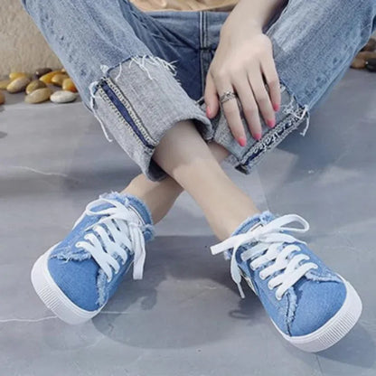 MAYFAIR Frayed Denim Mule Sneakers