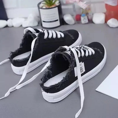 MAYFAIR Frayed Denim Mule Sneakers