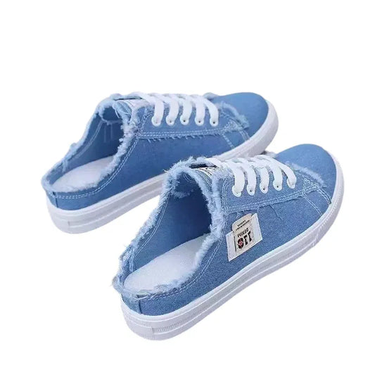 MAYFAIR Frayed Denim Mule Sneakers
