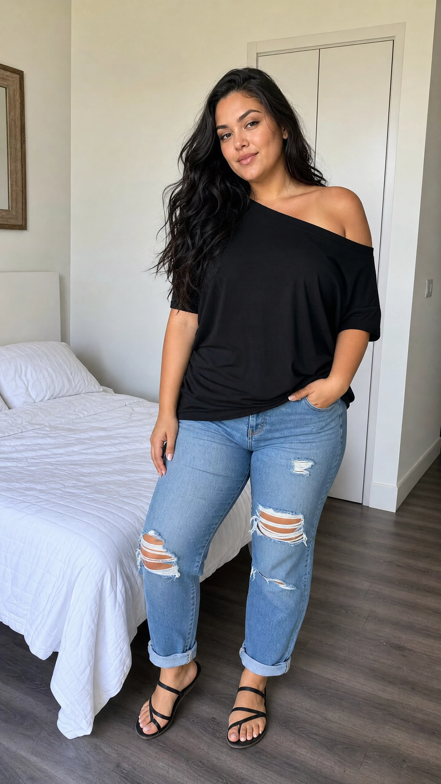MAYFAIR Off-Shoulder Relaxed Tee