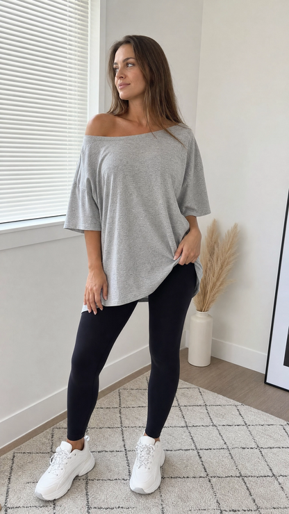 MAYFAIR Off-Shoulder Relaxed Tee