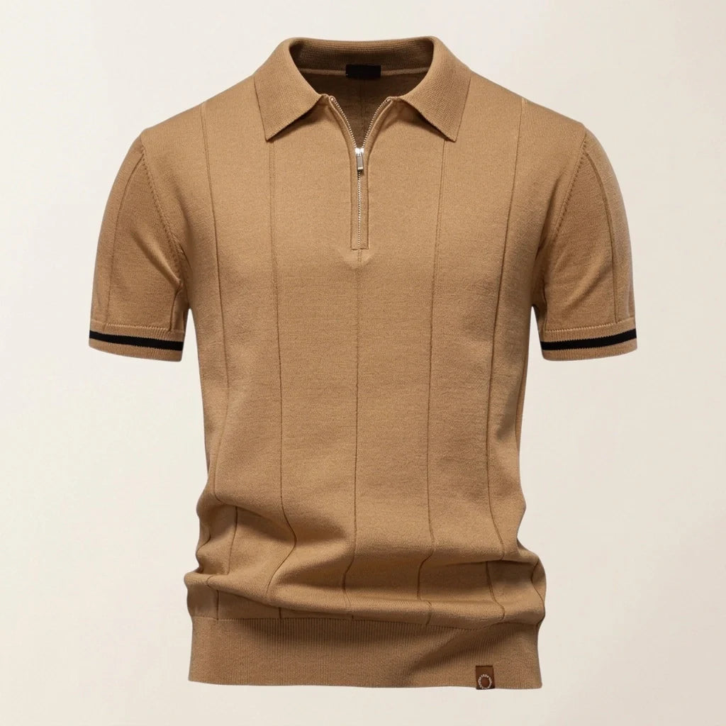 Amalfi Tipped Cuff Zip Polo